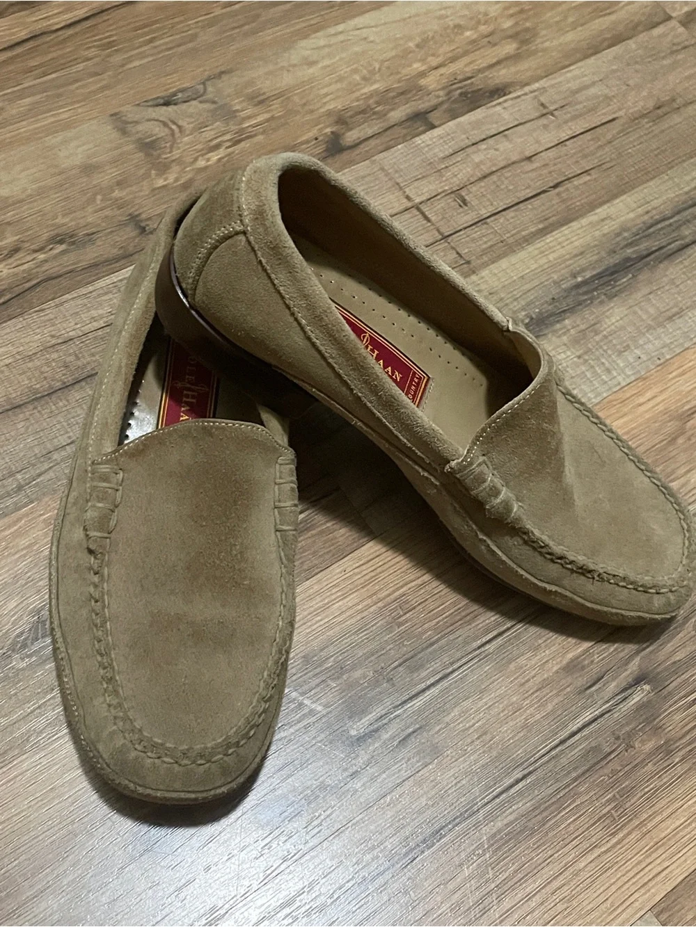 Cole Haan Country Tan Suede Driving Moccasins Loafers Flat Size 8M Brazil